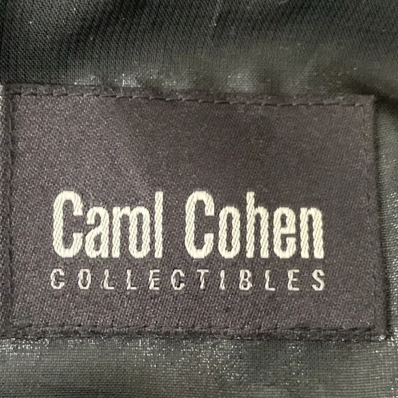 Vintage Carol Cohen satin finish light fabricblack classic trench tunic coat